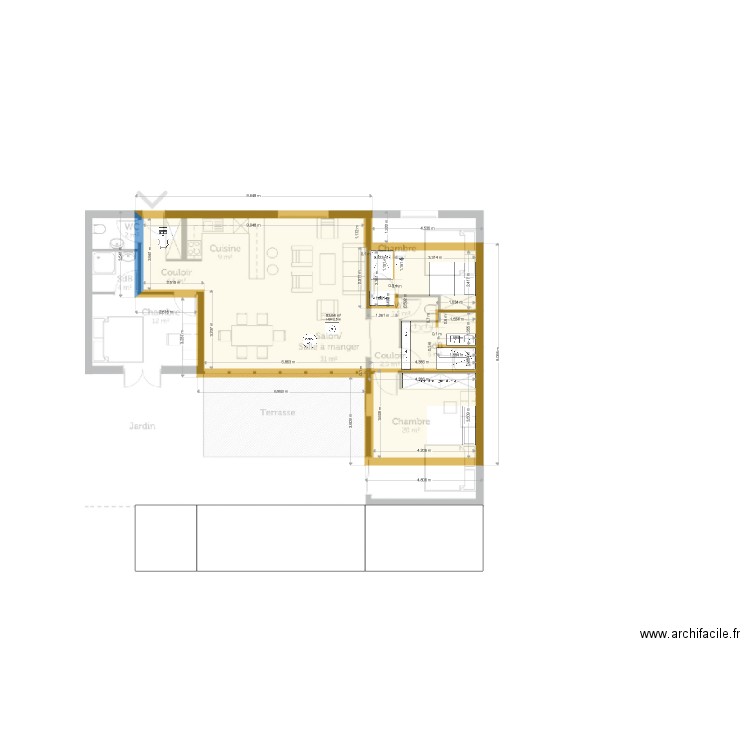 Maison 70 m2 sur modèle. Plan de 0 pièce et 0 m2