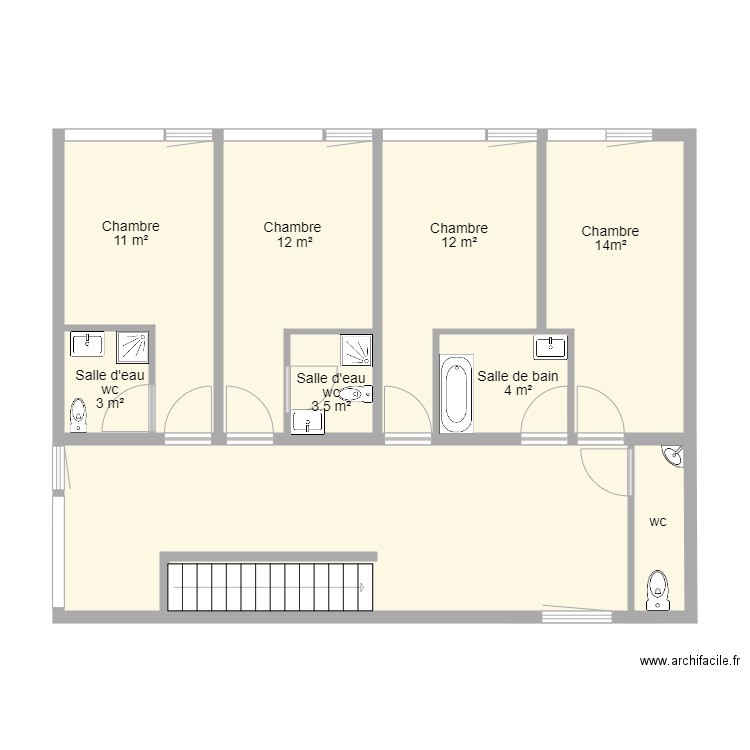 87G9292 Etage. Plan de 15 pièces et 162 m2