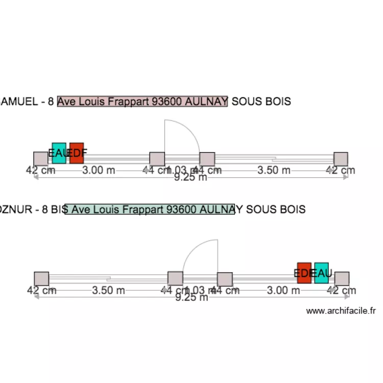 clotures AVEC EDF EAU. Plan de 