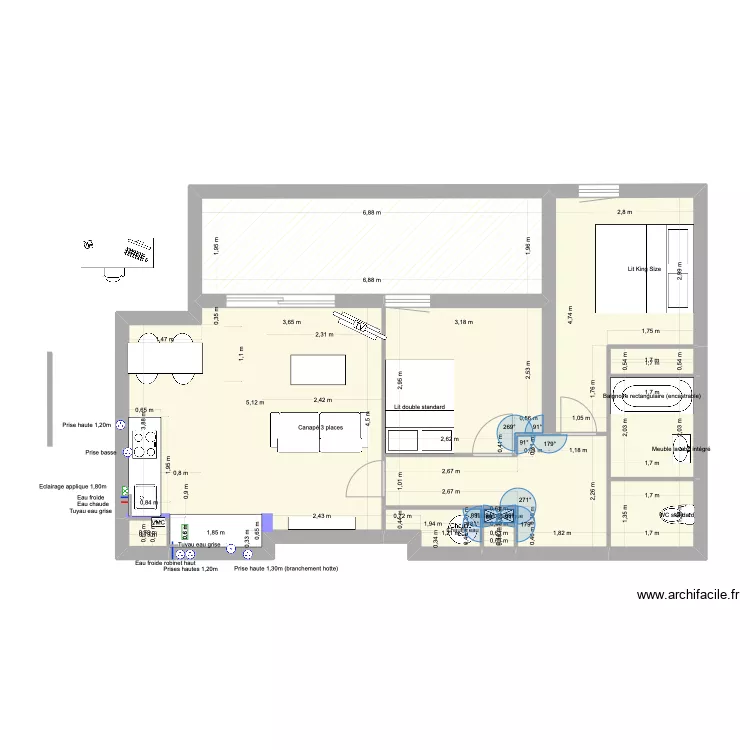 Plan Appartement TV angle. Plan de Plan Appartement TV angle. Plan de