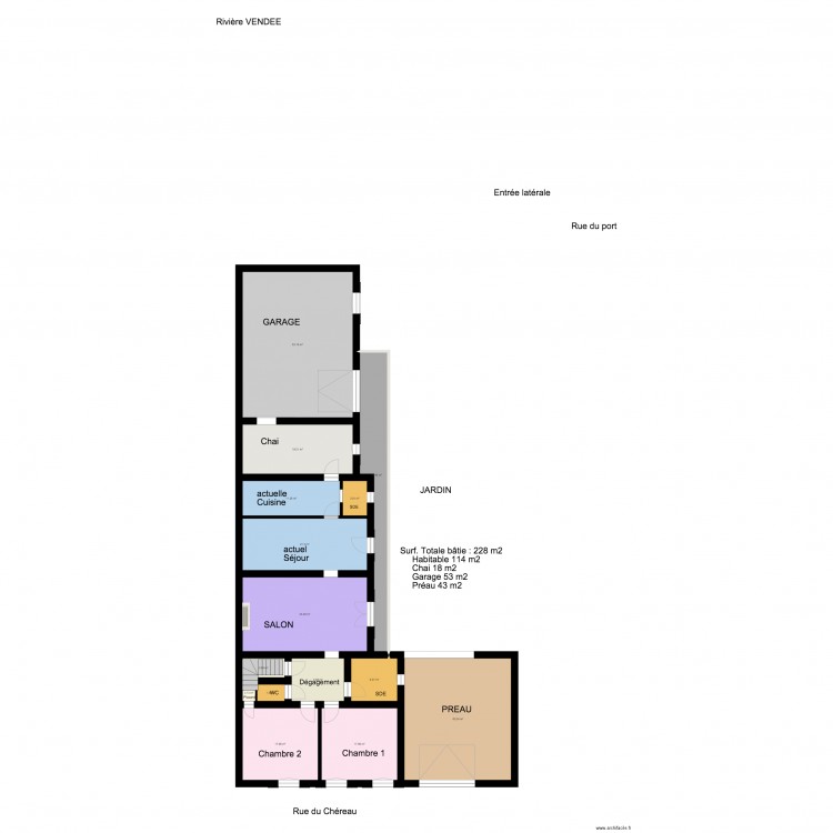 LGDV état actuel RDC. Plan de 0 pièce et 0 m2