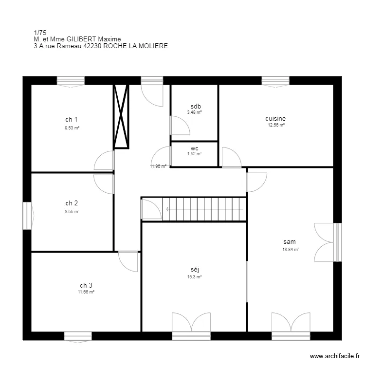 GILIBERT Roche la M. Plan de 
