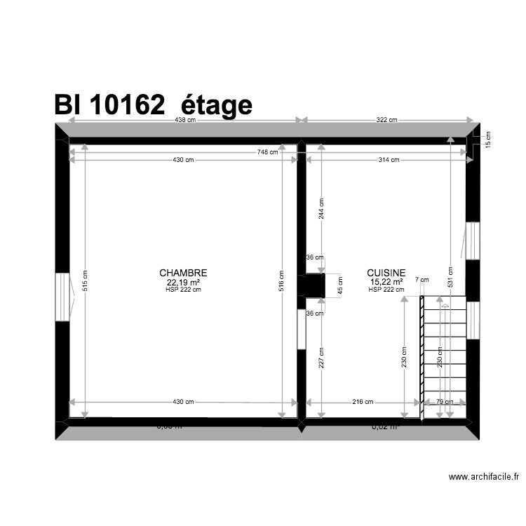 BI 10162. Plan de 25 pièces et 260 m2