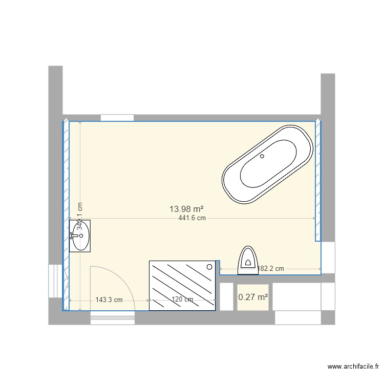 Bossaert  sdb étage. Plan de 0 pièce et 0 m2