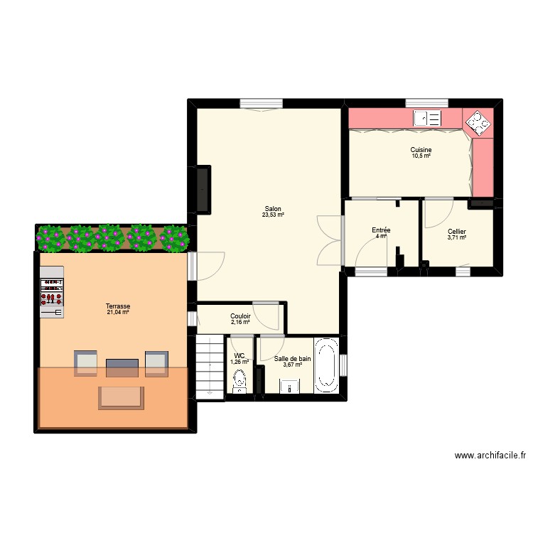 CULLET. Plan de 20 pièces et 106 m2