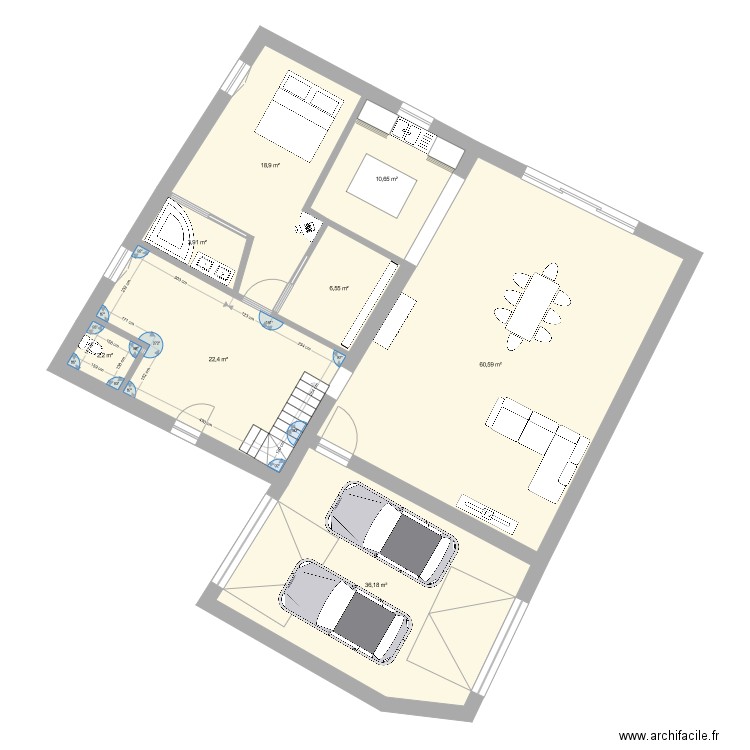 Luzernod. Plan de 8 pièces et 161 m2