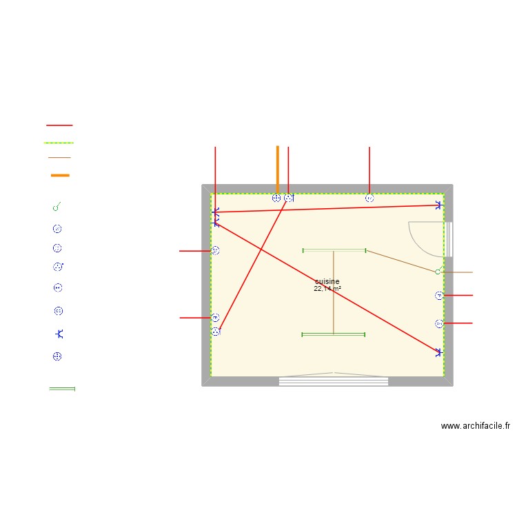 cuisi max. Plan de 1 pièce et 22 m2