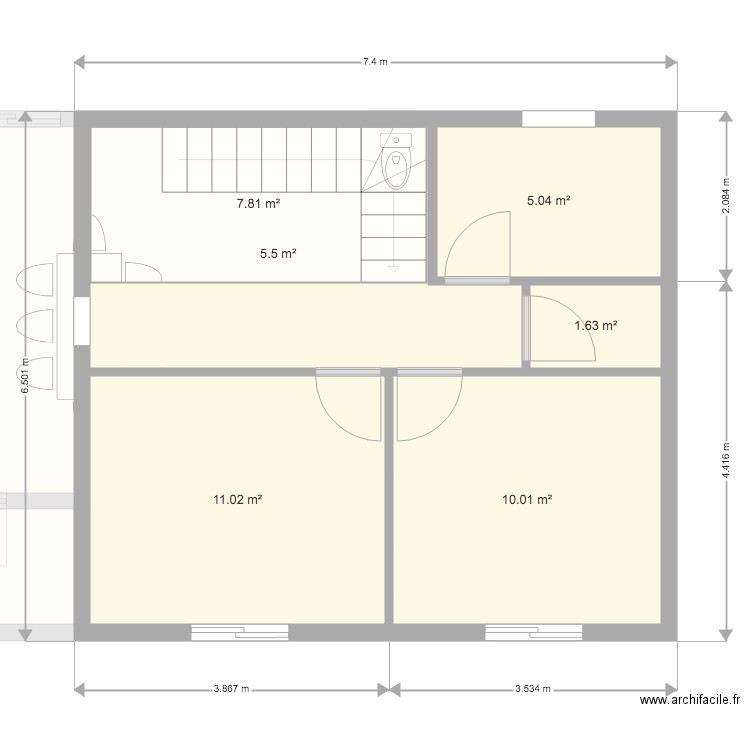 maison en longeur. Plan de 0 pièce et 0 m2