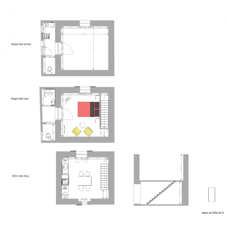 petite maison etage. Plan de 0 pièce et 0 m2