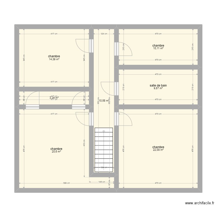 et 1 malonne fay. Plan de 7 pièces et 91 m2