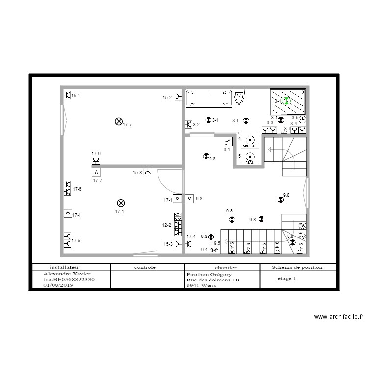 titre. Plan de 4 pièces et 111 m2