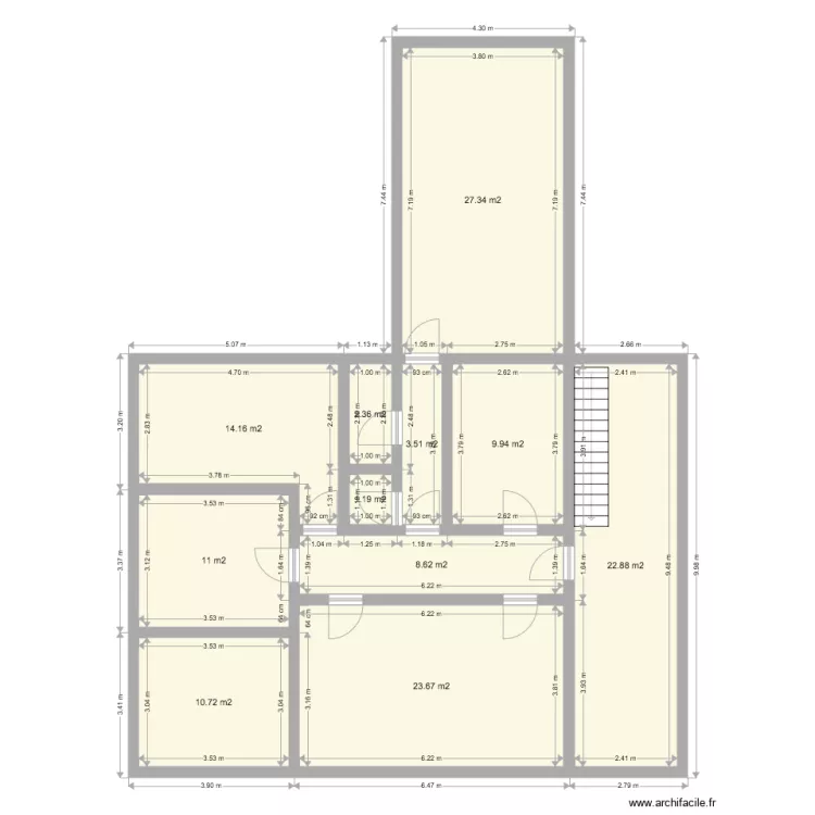 Croix rouge 2 &eacute;tage . Plan de 