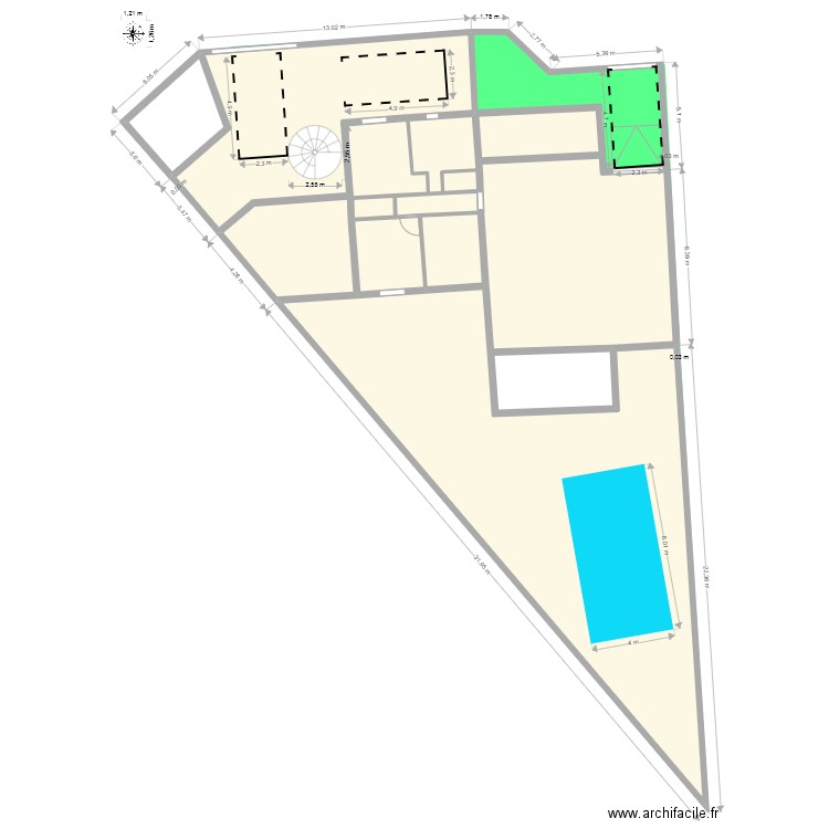 bouetard rdc. Plan de 15 pièces et 467 m2