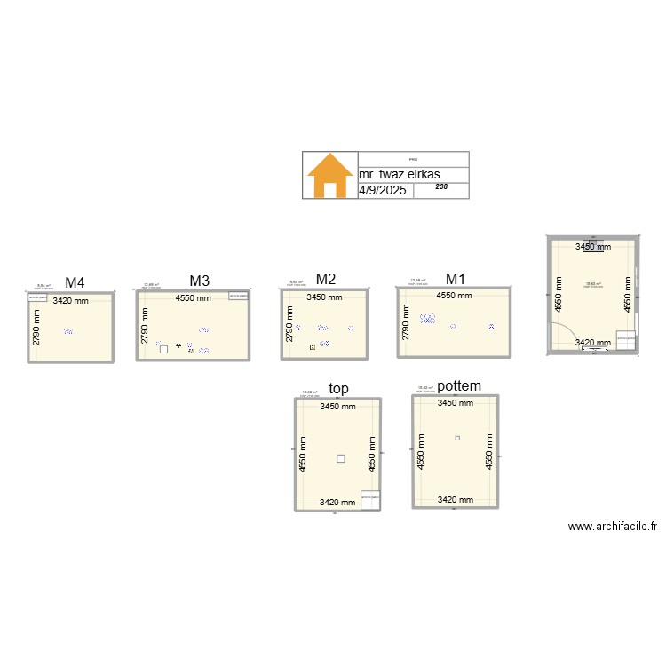 مطبخ فواز الرقاص. Plan de 7 pièces et 91 m2
