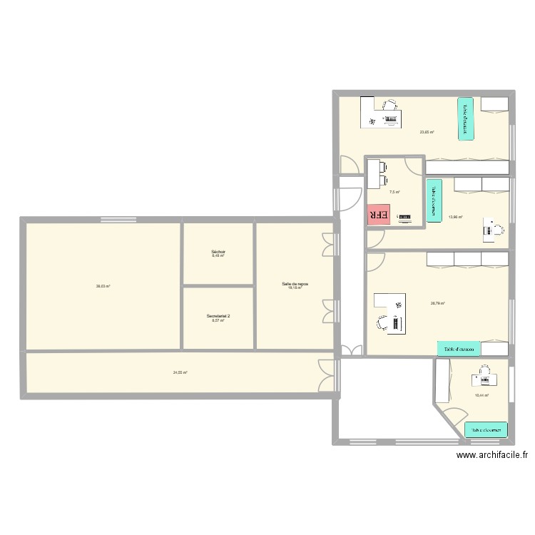 La Charité. Plan de 10 pièces et 183 m2