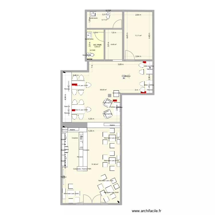 IUT - bar v6 - nouvelles mesures. Plan de 6 et 100 m² IUT - bar v6 - nouvelles mesures. Plan de 6 et 100 m²