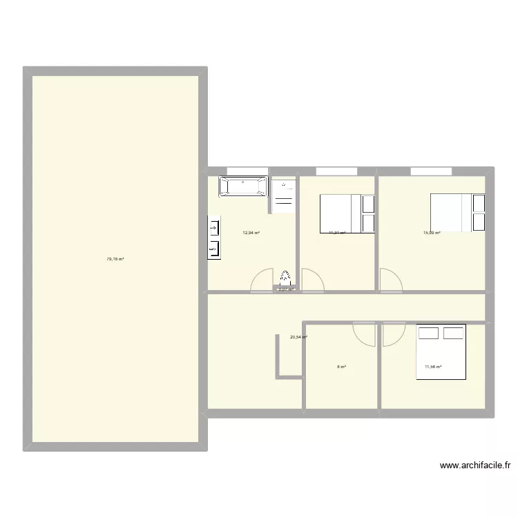 maison miroire. Plan de 