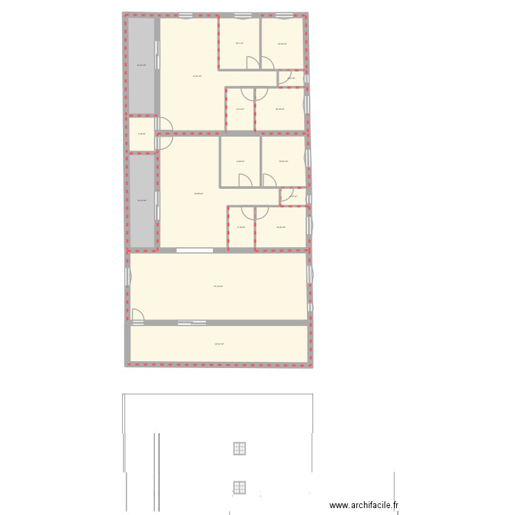 SEDAT2. Plan de 70 pièces et 1514 m2