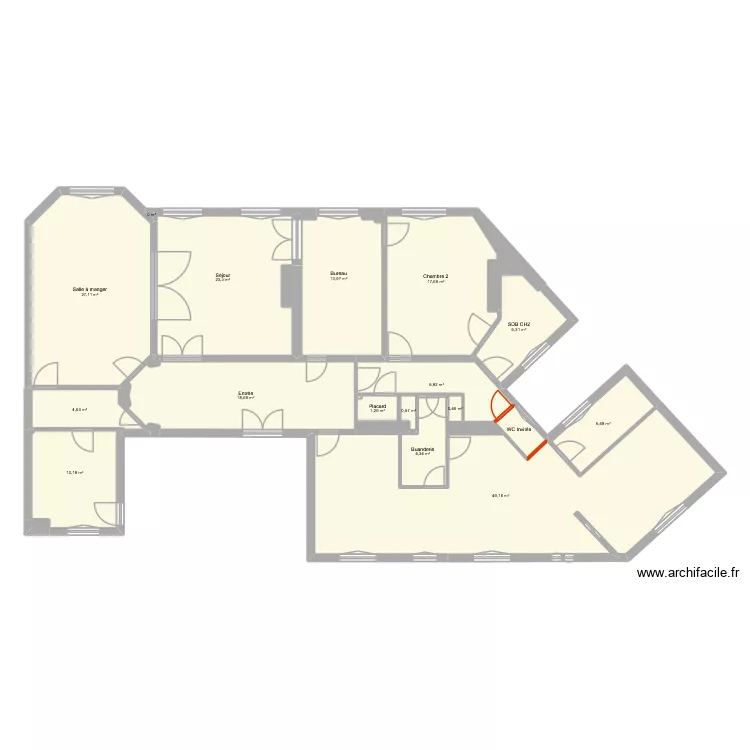 135 Raspail 5e PROJET. Plan de 29  et 196 m²