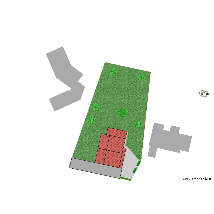 plan de masse exterieur. Plan de 4 pièces et 610 m2