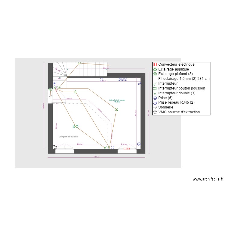 Plan Electrique  RDC Boureau. Plan de 0 pièce et 0 m2
