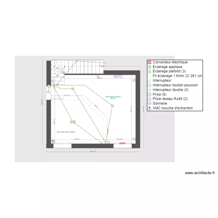 Plan Electrique RDC Boureau. Plan de Plan Electrique RDC Boureau. Plan de