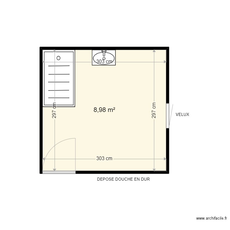 CADIEUX MARCELLE . Plan de 1 pièce et 9 m2