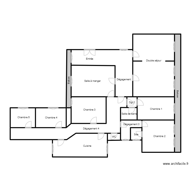 PERRAULT2. Plan de 18 pièces et 132 m2