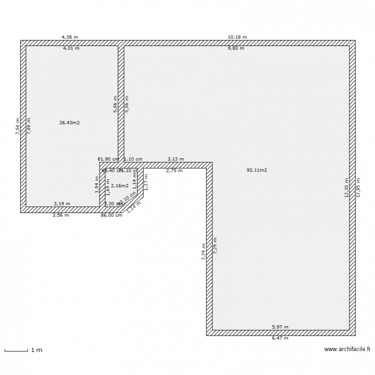 Plan pied. Plan de 0 pièce et 0 m2