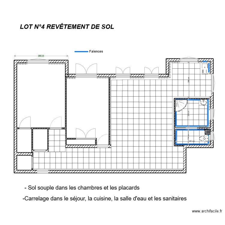 THERY LOT 4 REVÊTEMENT DE SOL. Plan de 5 pièces et 23 m2