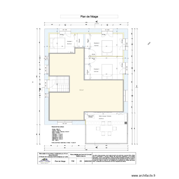 archer. Plan de 0 pièce et 0 m2