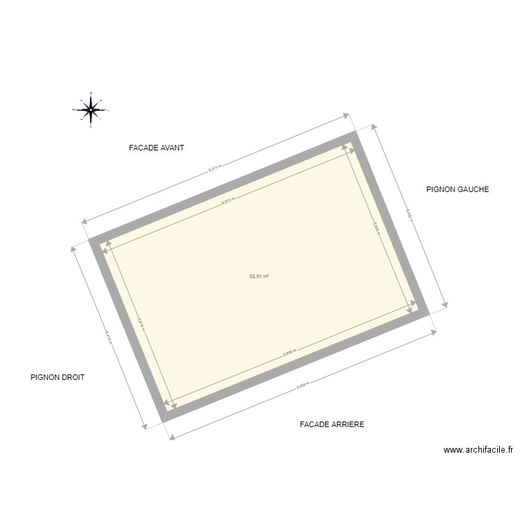 GEOPORTAIL XXX. Plan de 1 pièce et 53 m2