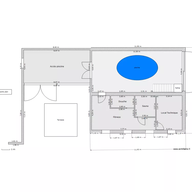 Piscine. Plan de 