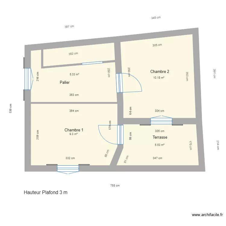 4 AV DE GIGNAC EXISTANT ETAGE. Plan de 
