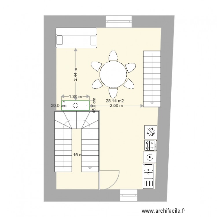 MIREBEAU futur 1 er etage. Plan de 0 pièce et 0 m2