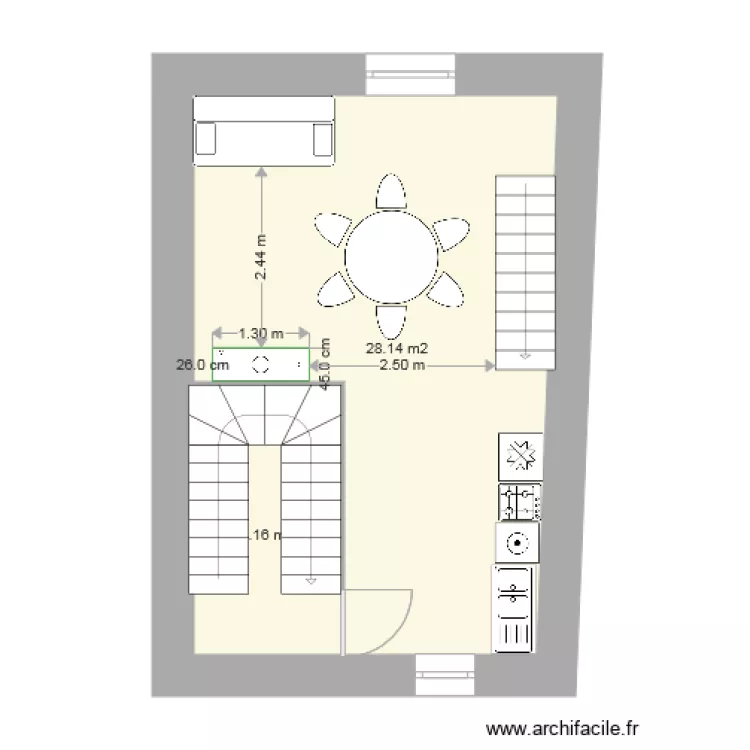 MIREBEAU futur 1 er etage. Plan de 