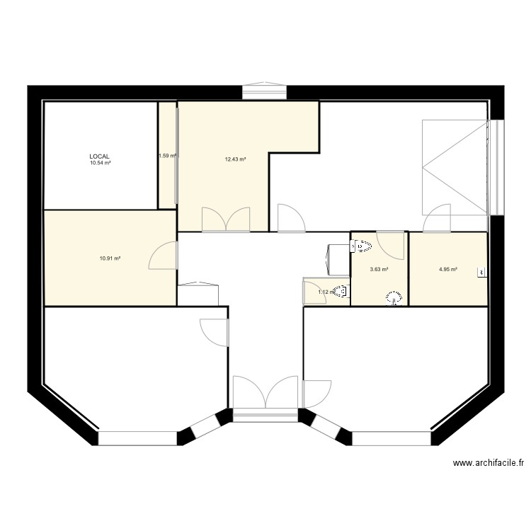 local thezan definitif. Plan de 0 pièce et 0 m2