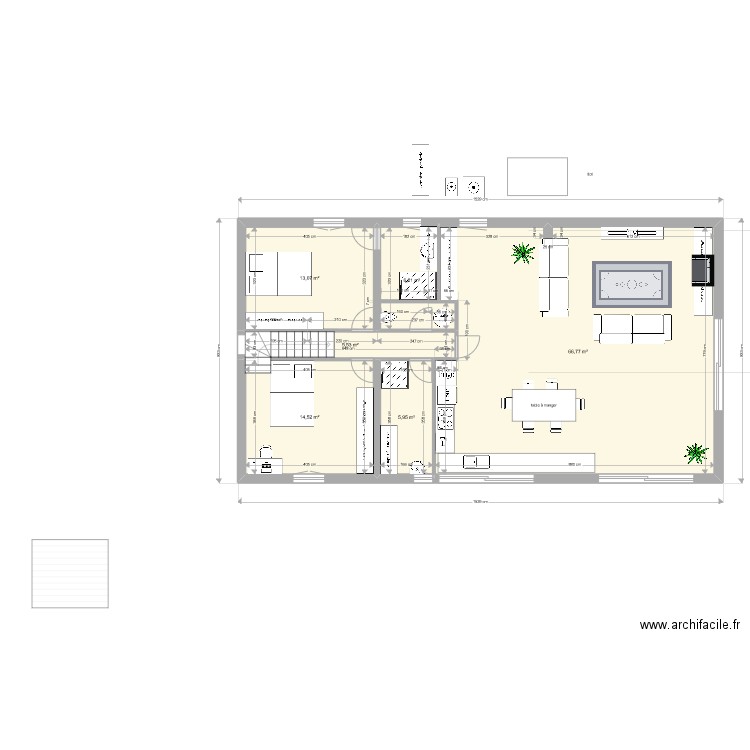 loft. Plan de 6 pièces et 112 m2