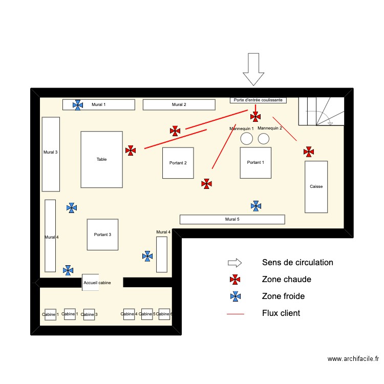 ZONE chaude/froide. Plan de 0 pièce et 0 m2