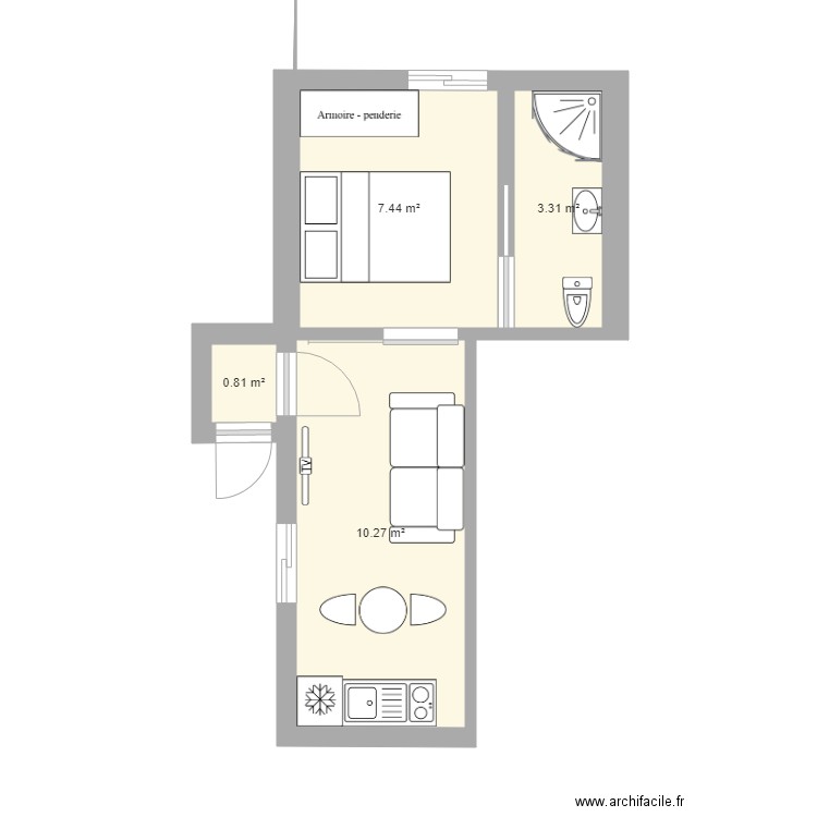 projet appart. Plan de 0 pièce et 0 m2