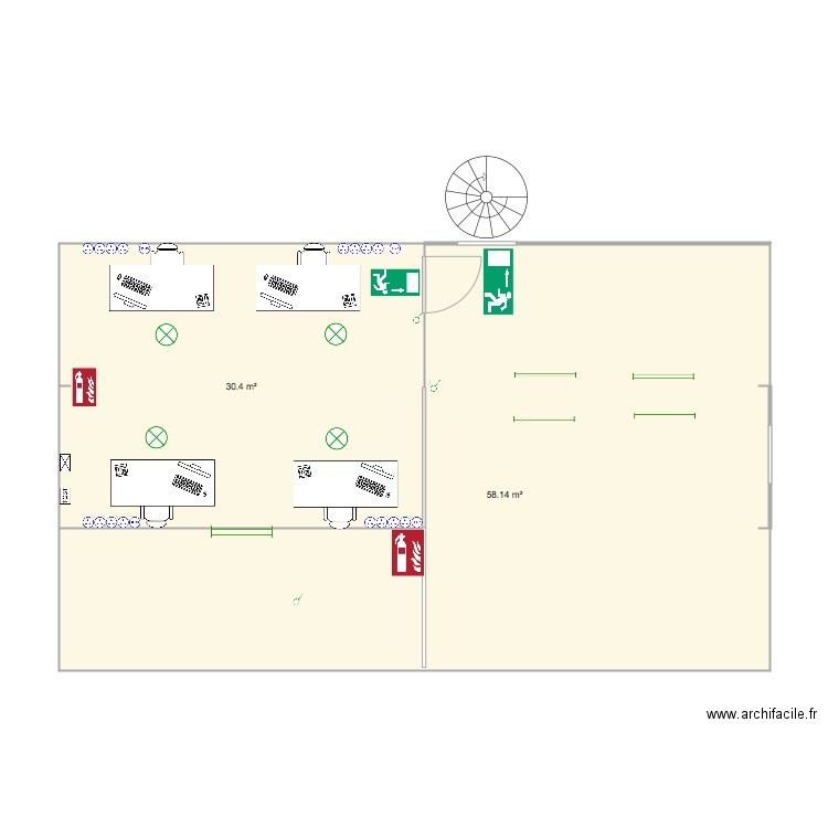 SGDM BUREAU ET TERRASSE ETAGE. Plan de 0 pièce et 0 m2