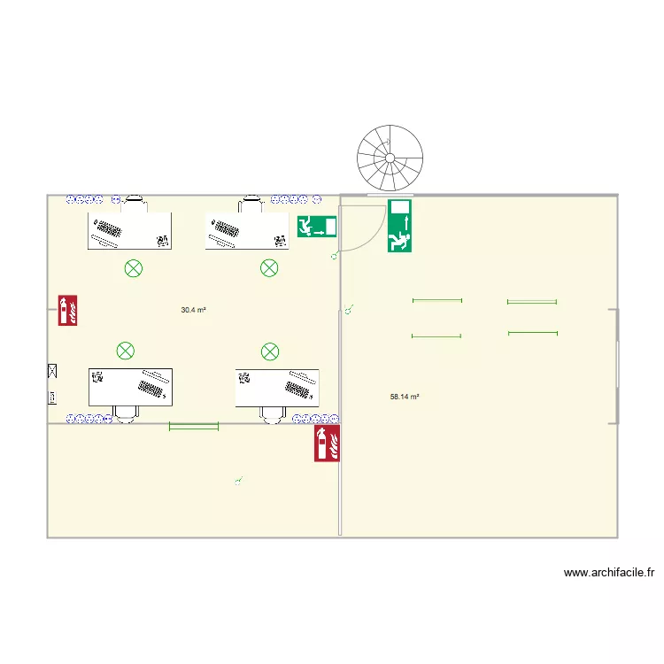 SGDM BUREAU ET TERRASSE ETAGE. Plan de 