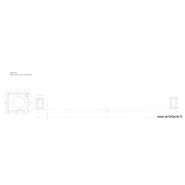 Totem M coulissant. Plan de 