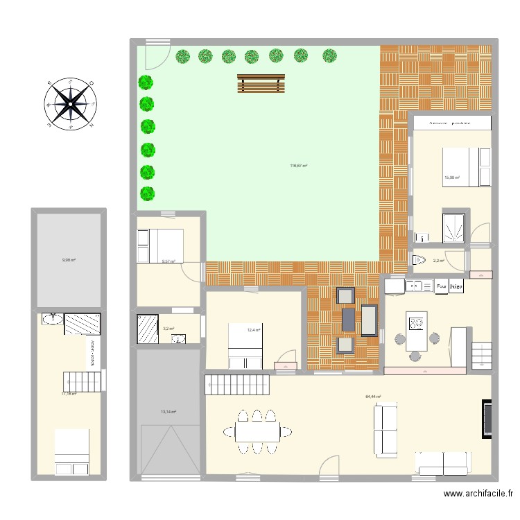 TASDON V2. Plan de 10 pièces et 265 m2