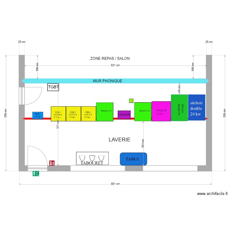 PROJET GONVALVES 45200 MONTARGIS. Plan de 2 pièces et 31 m2