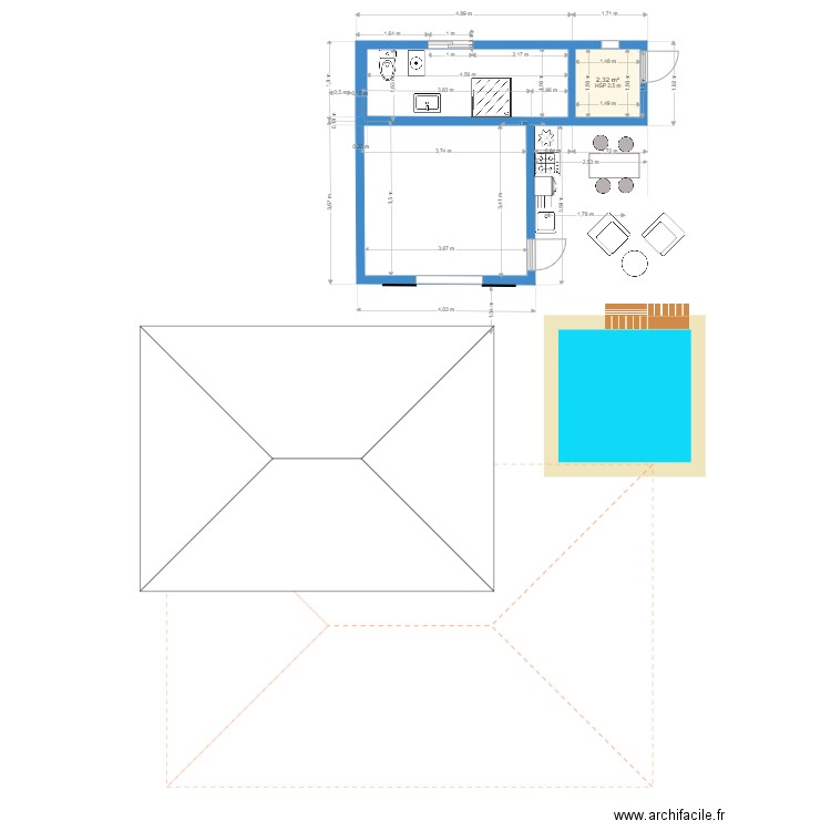 BUNG KYR VERSION DU 26 SEPT. Plan de 1 pièce et 2 m2