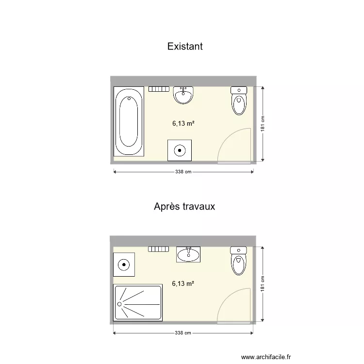 Sdb ROUSSET Marinette. Plan de 