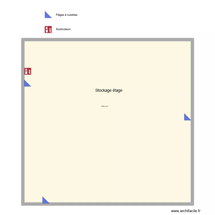 Stockage étage nuisibles extincteurs. Plan de Stockage étage nuisibles extincteurs. Plan de