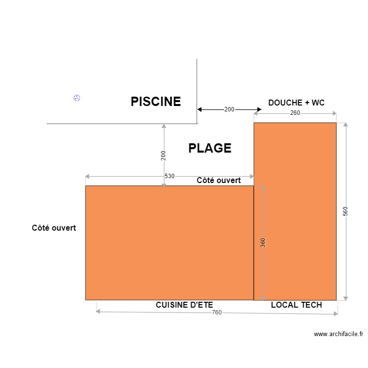 POOL HOUSE vue dessus v3. Plan de 0 pièce et 0 m2