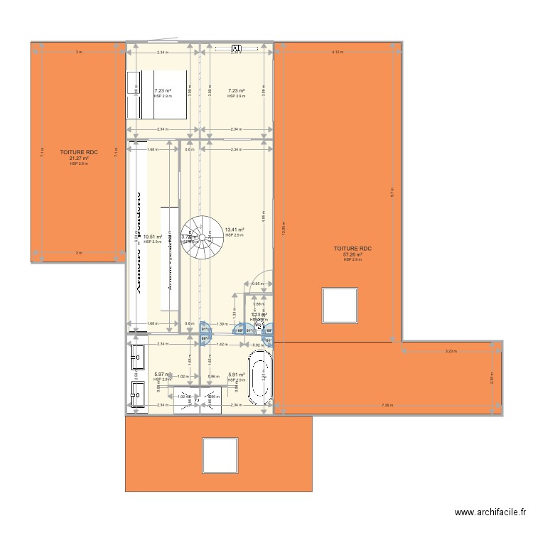 MAISON CONTAINER 1ER ETAGE. Plan de 0 pièce et 0 m2